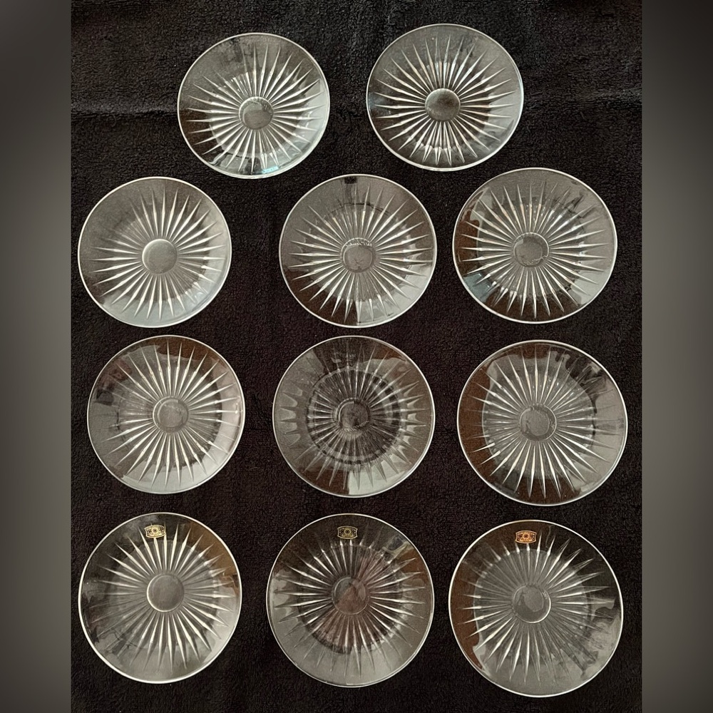 Val St. Lambert ‘Balmoral pattern’ Crystal Bread & Butter Plates 5 3/4”